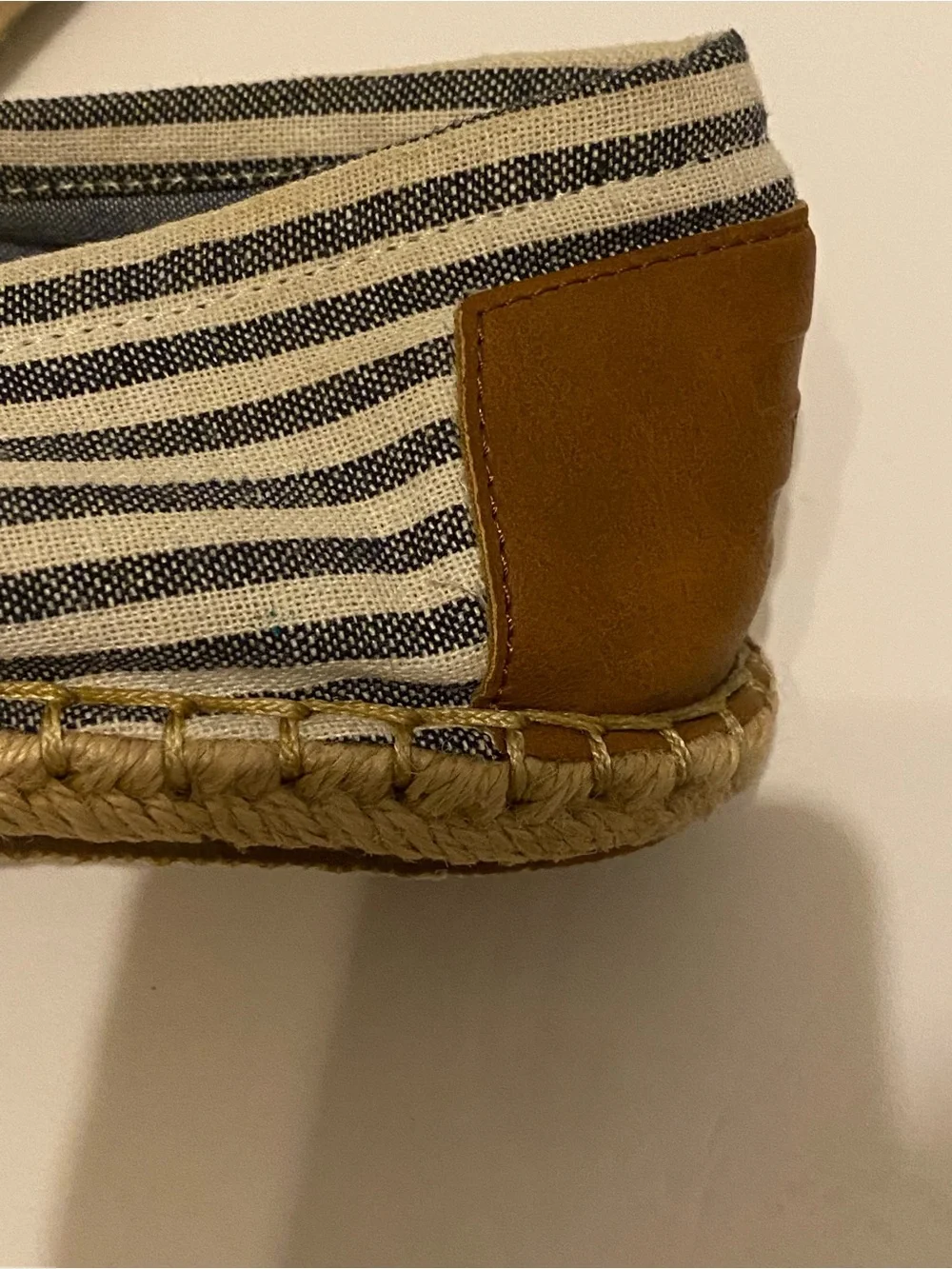 TOMS Blue and White Striped Canvas Slip-On Espadrilles